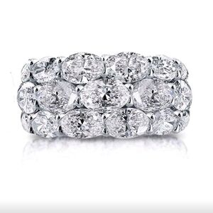 High Quality Silver Wedding Bridal Promise Statement Zirconia Ring Sz 8